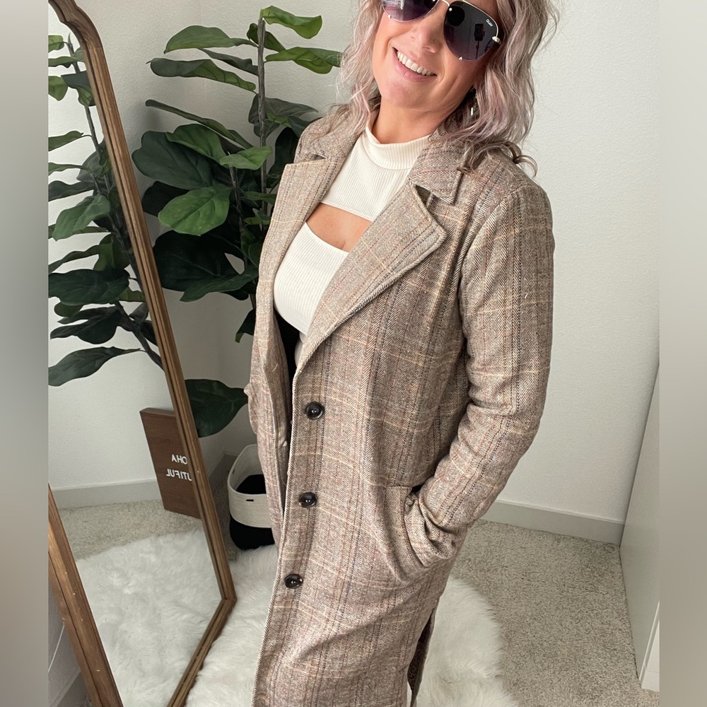Mystree Plaid Longline Coat